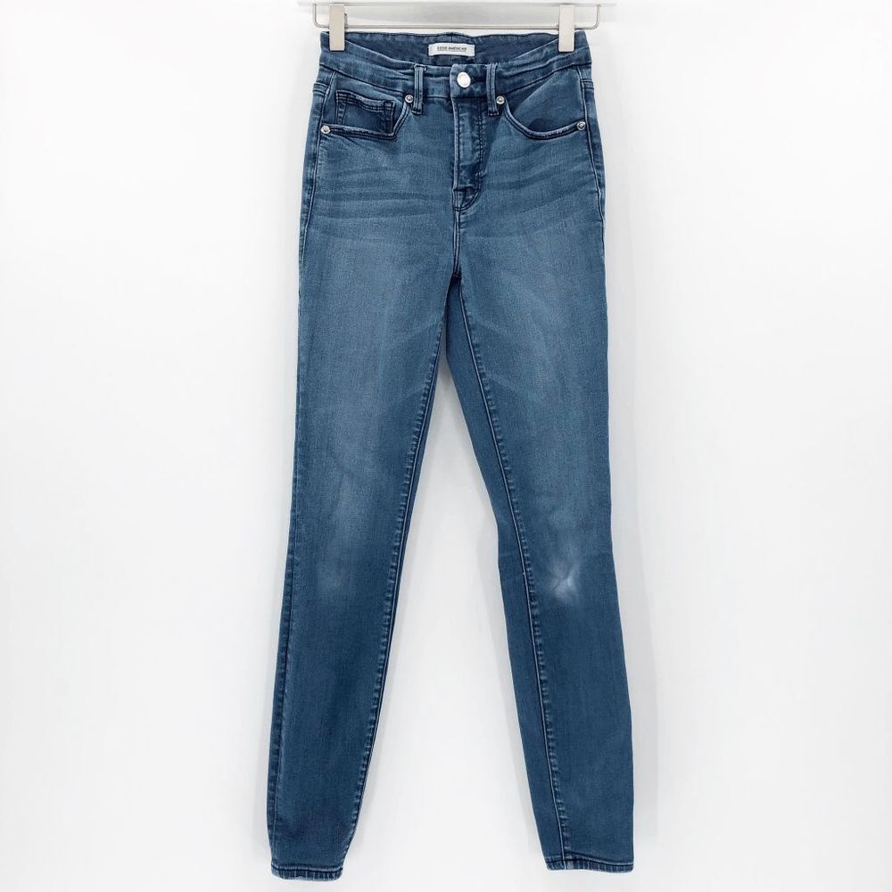 Good American Women's Blue High Rise Denim Jeans Size 24